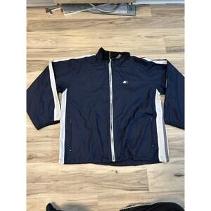 Starter vintage Men’s full zip windbreaker jacket blue running size large
